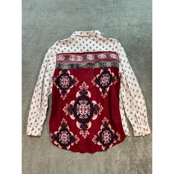 Style&Co Geometric Long Sleeve Button-Up Shirt Multicolor Womens Medium Western - Picture 8 of 8